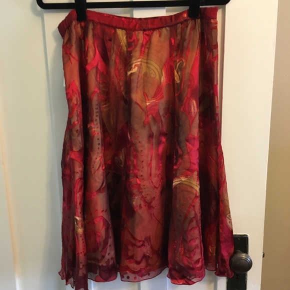 Red/Gold Coldwater Creek Skirt (NWT) - Picture 2 of 5